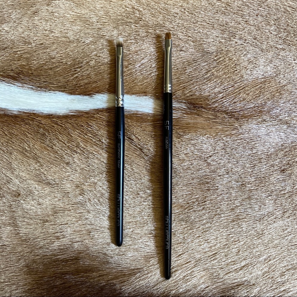 2 Shu Uemura eyeliner brushes 5F sable & synthetic